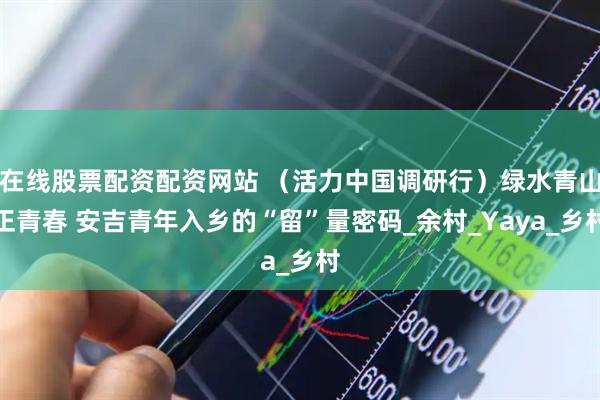 在线股票配资配资网站 （活力中国调研行）绿水青山正青春 安吉青年入乡的“留”量密码_余村_Yaya_乡村